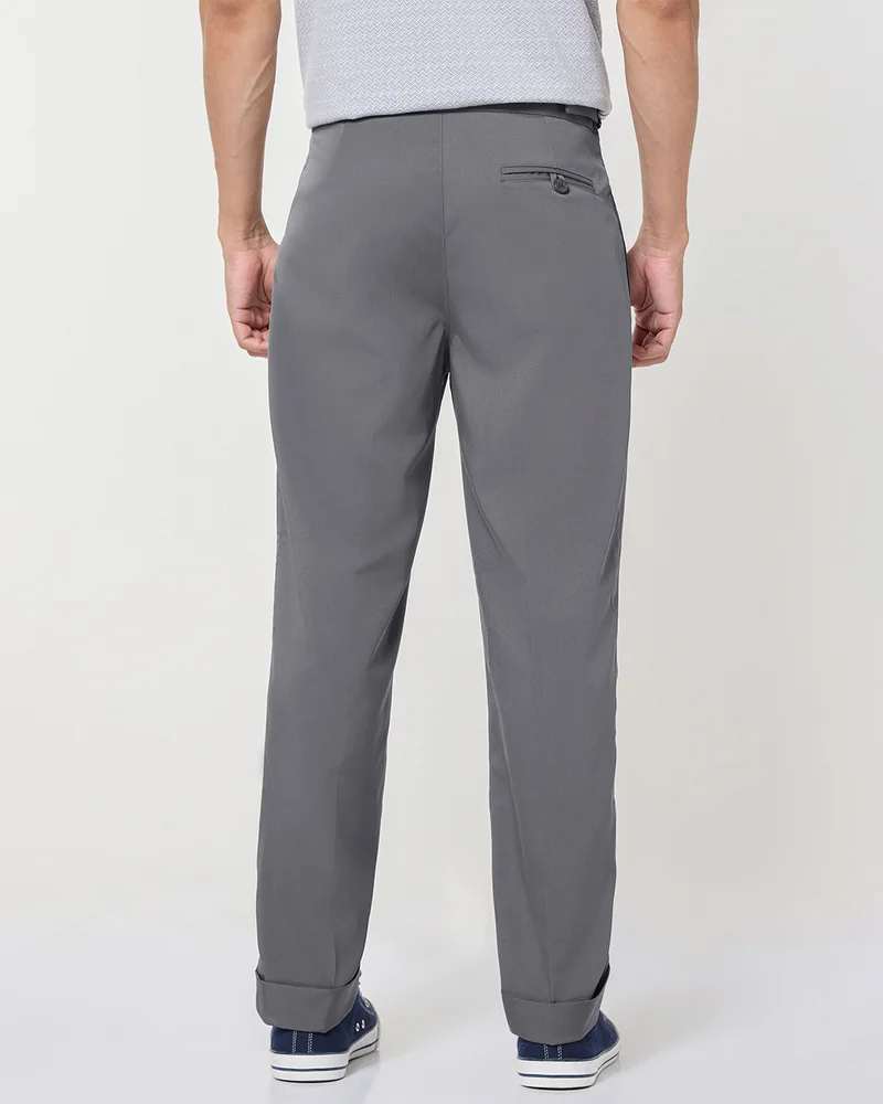 bewakoof  Men's Grey Gurkha Pants  | Best Price UAE